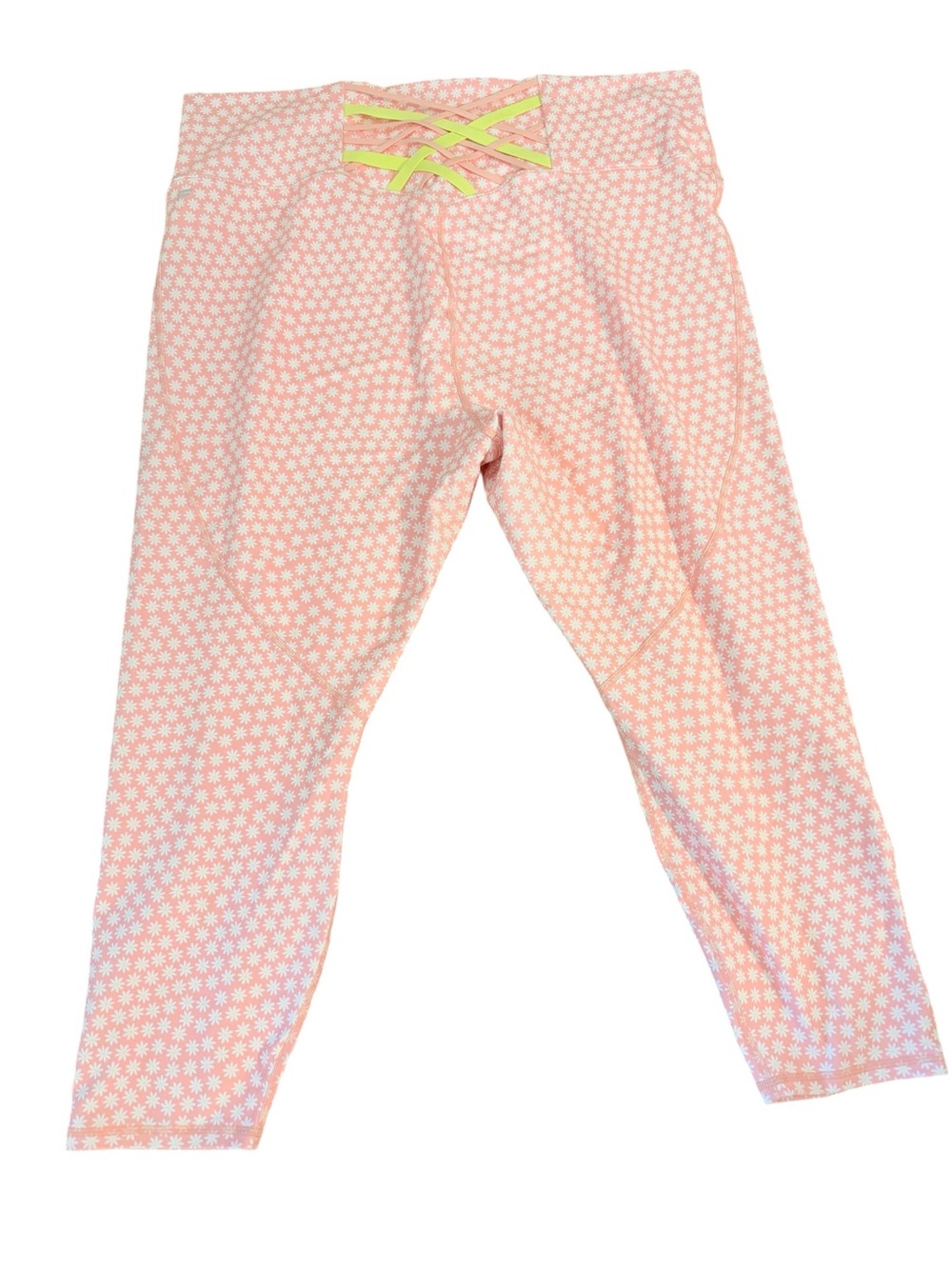 Fabletics Pink High-Rise Capri Leggings with Neon Accent - Picture 3 of 4